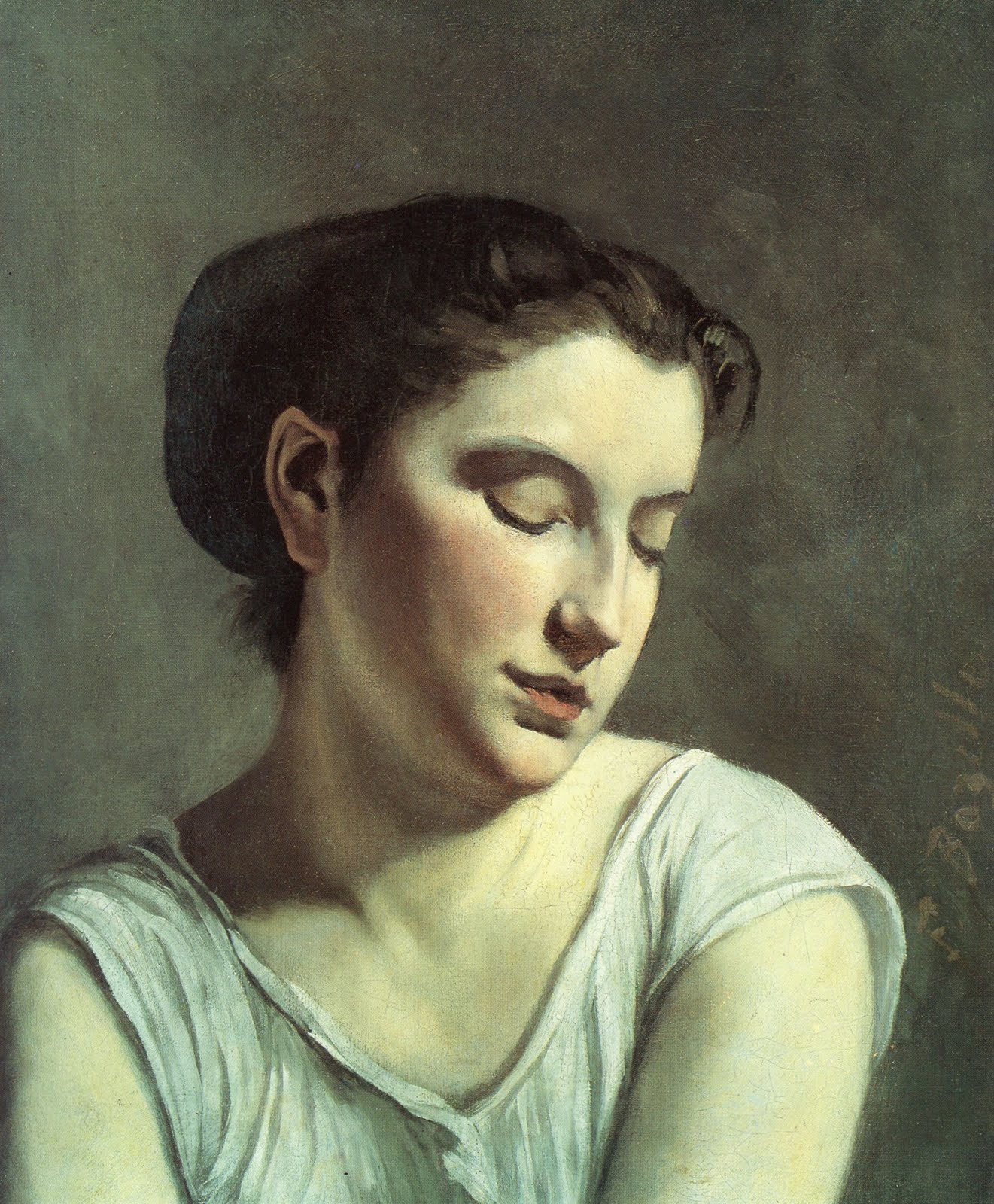 Young Woman with Lowered Eyes 1868