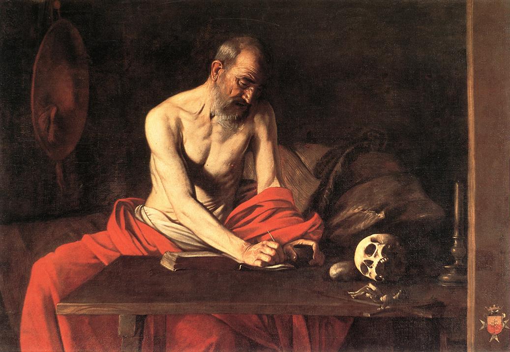 Caravaggio - Saint Jerome Writing 1607