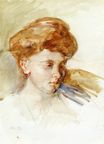 Mary Cassatt - Head of a Young Woman 1873