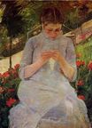 Mary Cassatt - Young Woman Sewing in a Garden 1880-1882