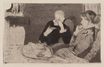 Mary Cassatt - Lydia and her Mother at tea. Enfant cueillant un fruit 1882