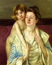 Mary Cassatt - Antoinette Holding Her Child by Both Hands 1899