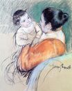Mary Cassatt - Mother Louise Holding Up Her Blue-Eyed Child 1899