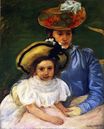Mary Cassatt - Mother and Daughter, Both Wearing Large Hats 1900-1901