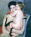 Mary Cassatt - Reine Lefebvre Holding a Nude Baby 1902-1903