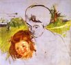 Mary Cassatt - Preparatory Sketch for Mother and Child in a Boat 1906-1908