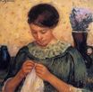 Mary Cassatt - Woman Sewing 1913-1914