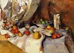 Still Life post bottle cup and fruit 1871