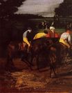 Edgar Degas - Jockeys at Epsom 1862