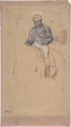 Edgar Degas - A Jockey on His Horse 1868
