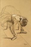 Edgar Degas - Seated Dancer Adjusting Her Shoes pastel 1876