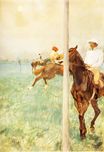 Edgar Degas - Jockeys before the Start with Flagpoll 1879