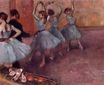 Edgar Degas - Dancers in Light Blue. Rehearsing in the Dance Studio 1881