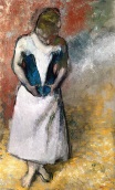 Edgar Degas - Woman Standing Facing Forward Fastening Her Corseet 1883