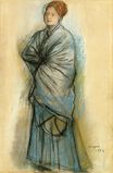 Edgar Degas - Woman in Blue. Portrait of Mlle. Helene Rouart 1886