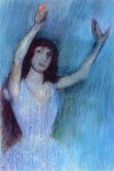Edgar Degas - Dancer in Blue, Arms Raised 1891