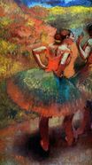 Edgar Degas - Two Dancers in Green Skirts, Landscape Scener 1899