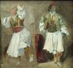 Two Views of costumes Souliote 1824-1825