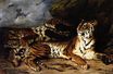 Étude de deux tigres 1830