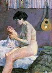 Paul Gauguin - Suzanne Sewing - Study of a Nude 1880