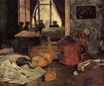 Paul Gauguin - Still life of onions and pigeons and room interior in Copenhagen 1885