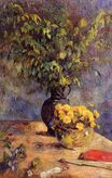 Paul Gauguin - Two vases of flowers and a fan 1885