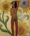 Paul Gauguin - Caribbean Woman, or Female Nude with Sunflowers 1889