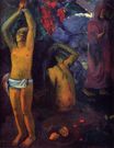 Paul Gauguin - Tahitian Man with His Arms Raised 1897