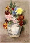 Eva Gonzalès - A bouquet of a daffodil and various other flowers 1871-1872