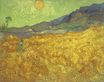 Wheat Field with Reaper and Sun 1889