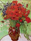 Still Life Red Poppies and Daisies 1890