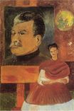Frida Kahlo - Self Portrait with Stalin 1954