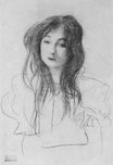 Madchen mit langen Haaren 1898