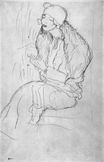 Portrat einer sitzenden Dame mit Boa 1916