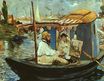Monet in his Studio Boat 1874