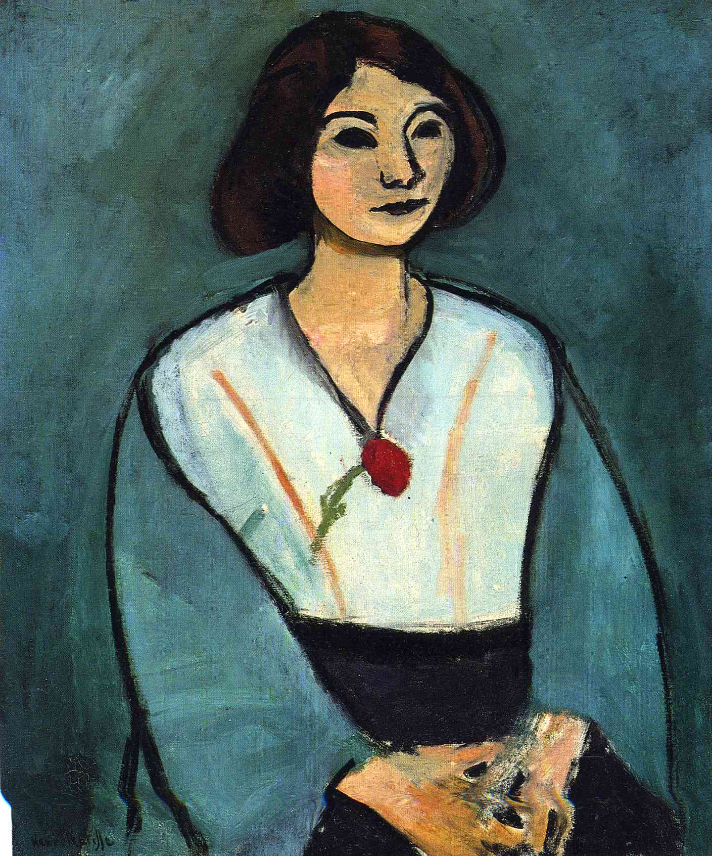 Woman in Green with a Carnation 1909