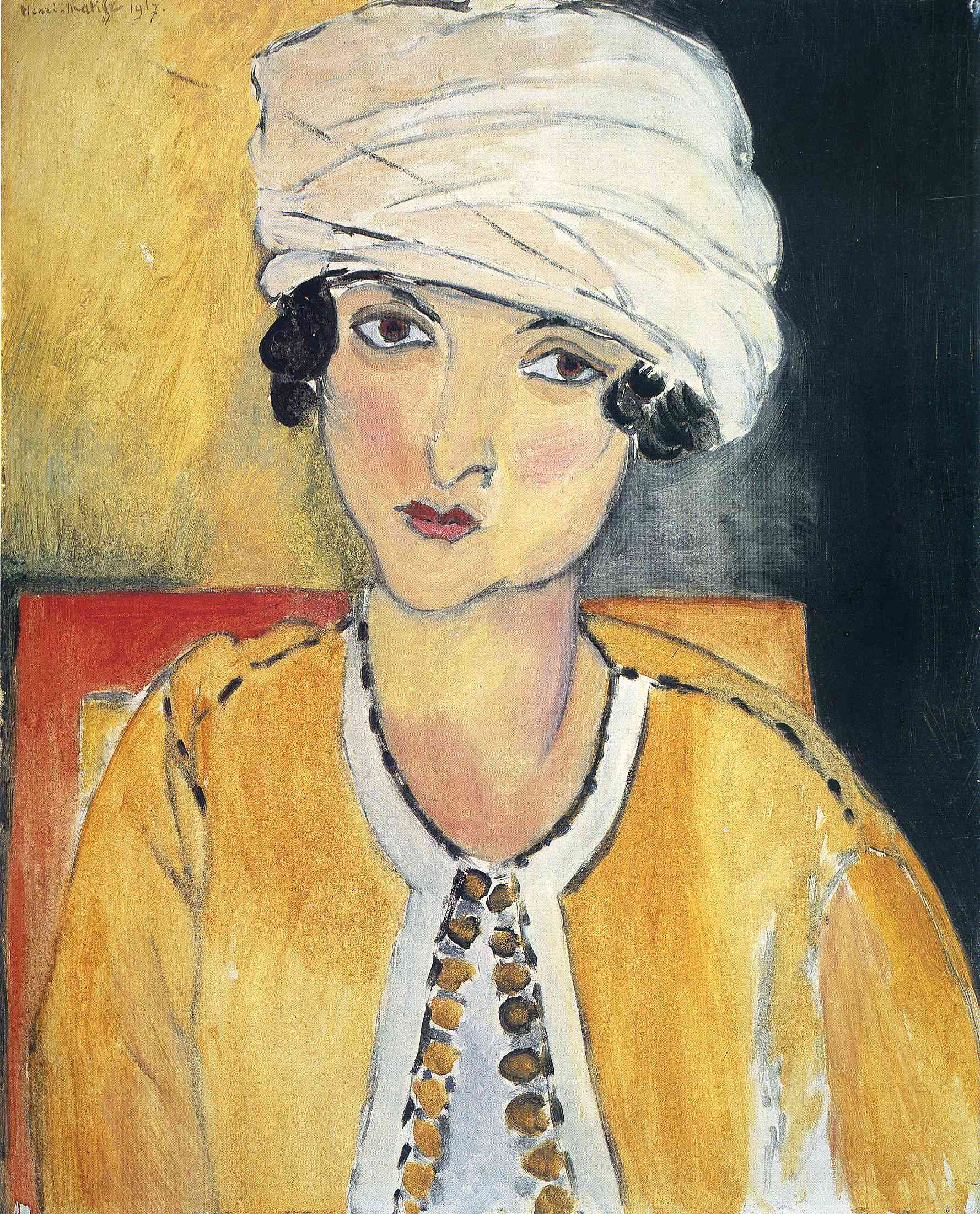Lorette with Turban and Yellow Vest 1917
