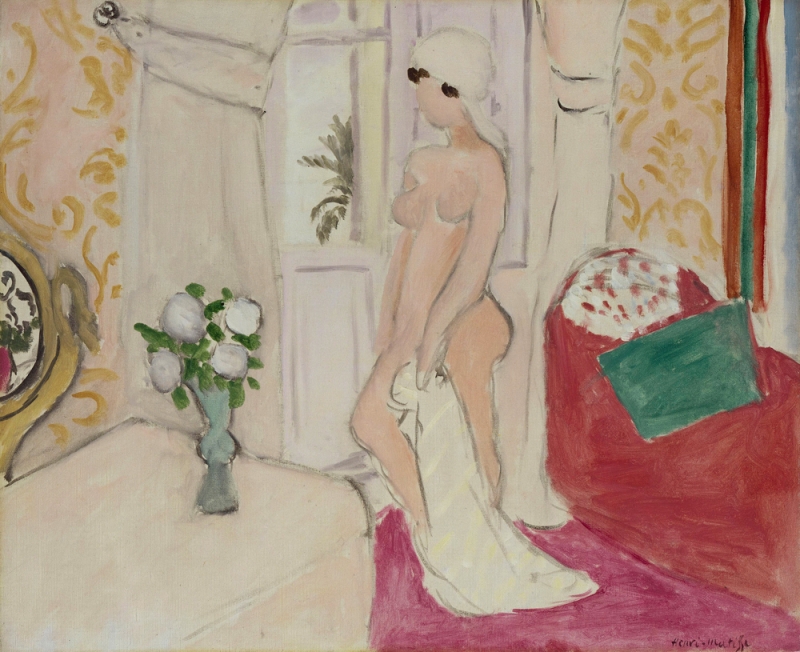 Young Girl with the Vase of Flowers or Pink Nude 1921