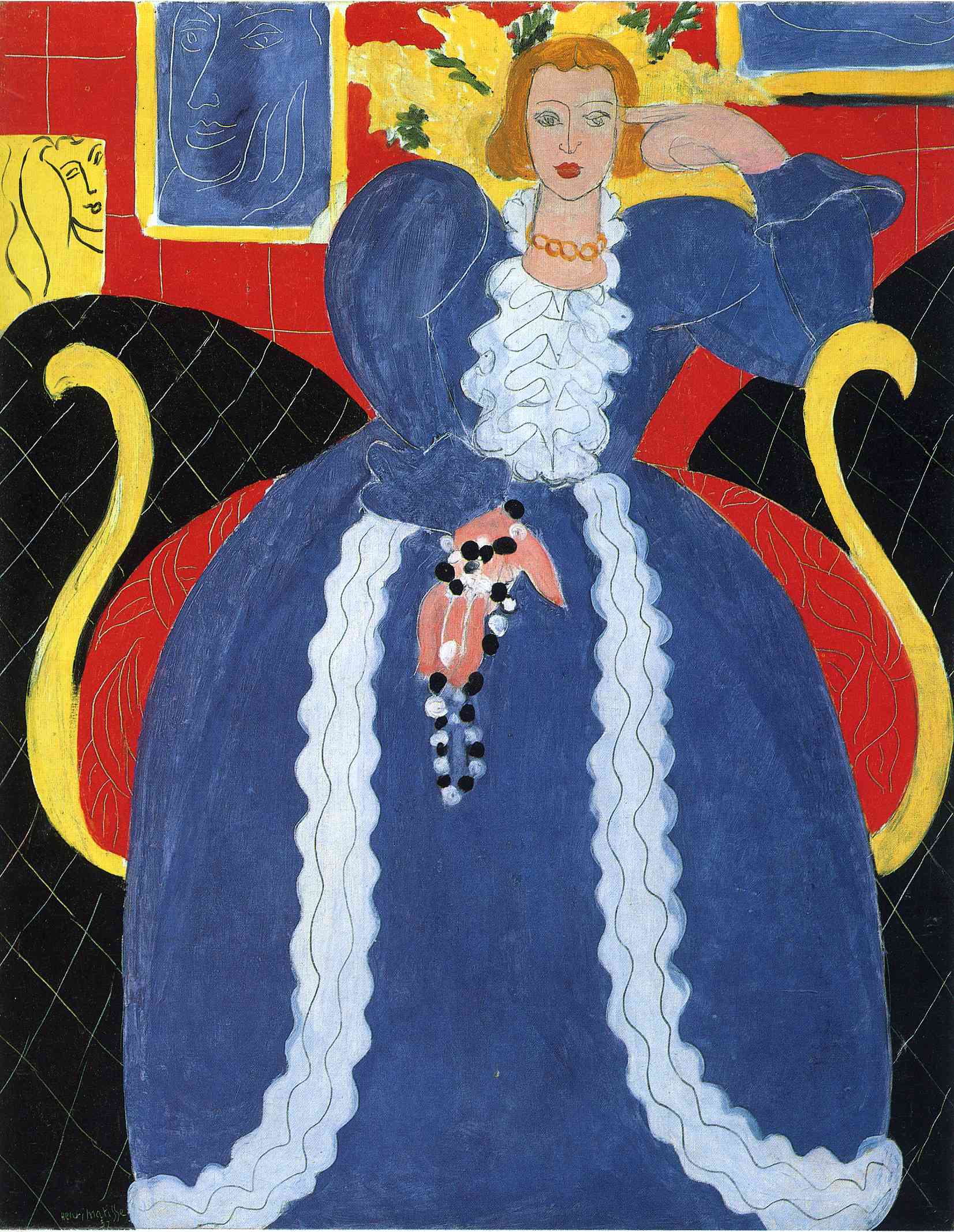 Woman in Blue. The Large Blue Robe and Mimosas 1937