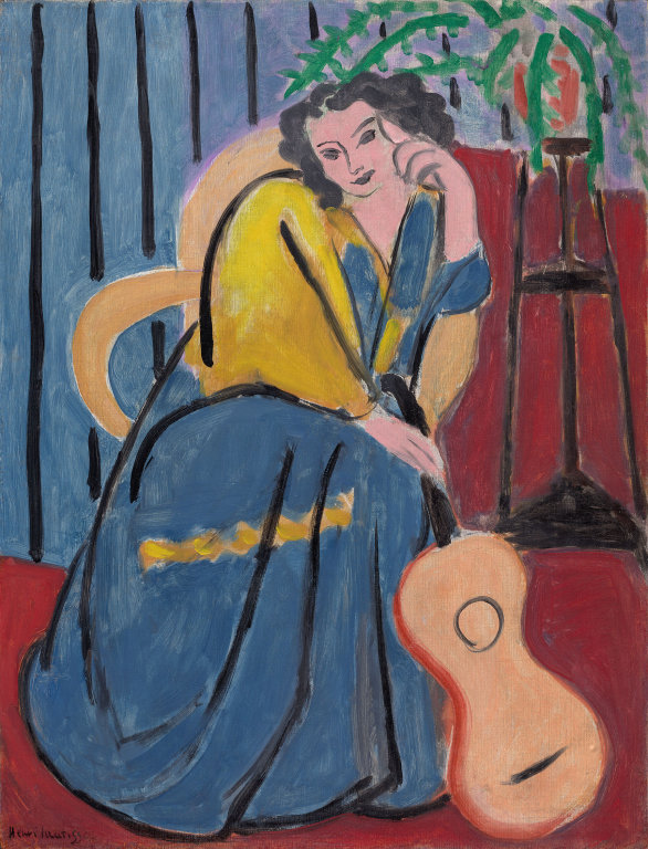 Girl in Yellow and Blue with Guitar 1939