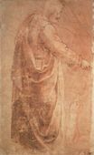 Michelangelo - The Tribute Money. Study after Masaccio 1489-1490