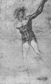 Michelangelo - Sketch of a Nude Man, study for the 'Battle of Cascina' 1503