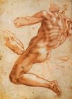 Michelangelo - Study for an ignudo 1508