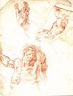 Michelangelo - The Study of Adam. Sistine Chapel Paintings 1508