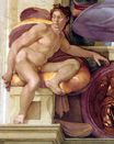 Michelangelo - Ignudo 1509 fresco Sistine Chapel, Vatican