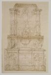 Michelangelo - Design for Julius II tomb, first version 1540