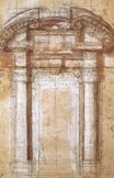 Michelangelo - Study for the Porta Pia, a gate in the Aurelian Walls of Rome