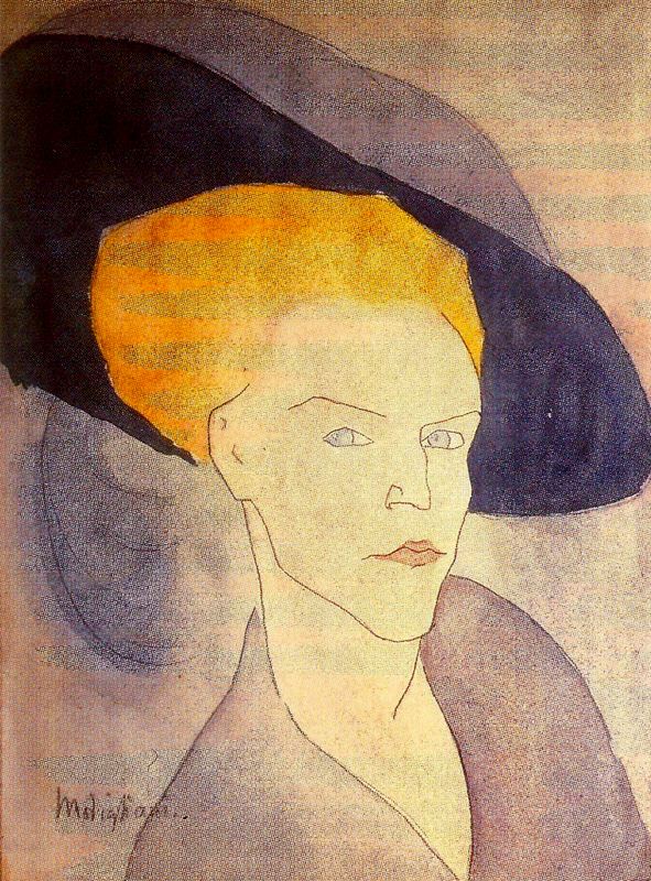 Amedeo Modigliani - Head of a Woman with a Hat 1907
