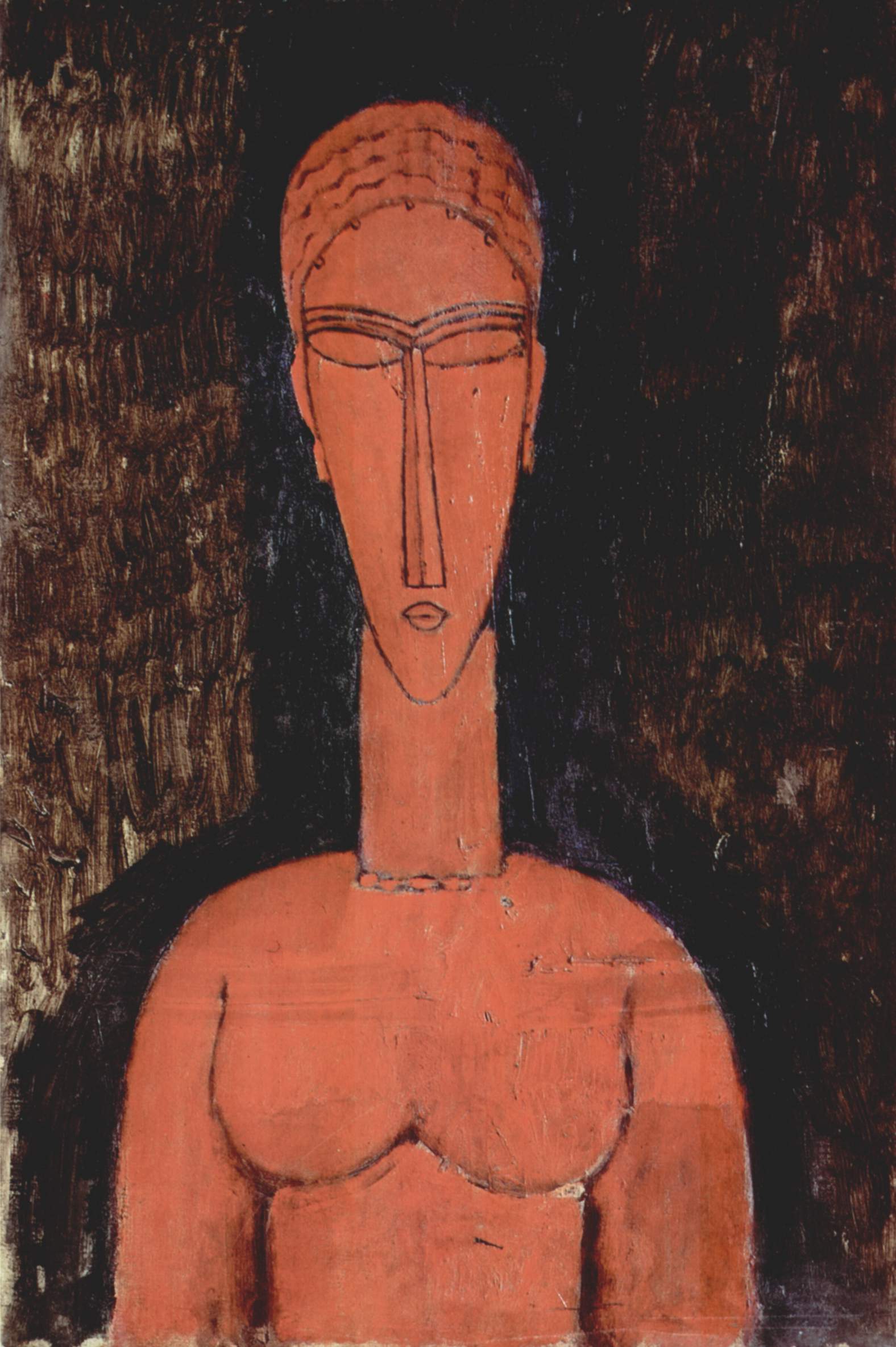 Amedeo Modigliani - A red bust 1913