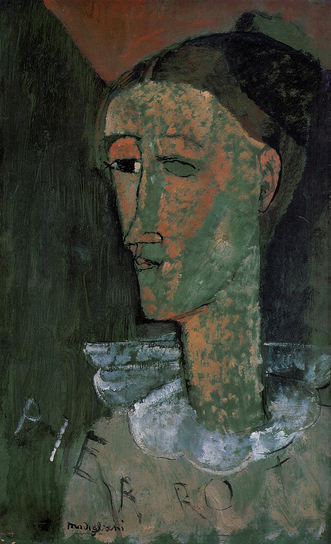 Amedeo Modigliani - Pierrot. Self Portrait as Pierrot 1915